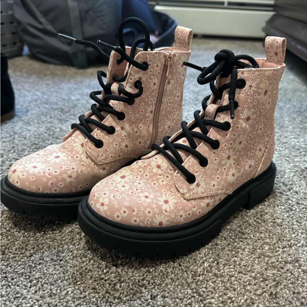 Art Class pink flower girl boots (target)